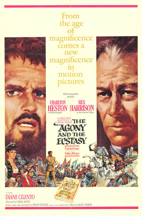 the agony and the ecstasy 1965 one sheet poster folded
